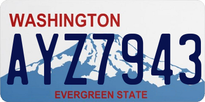 WA license plate AYZ7943