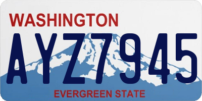 WA license plate AYZ7945