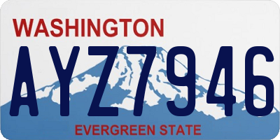 WA license plate AYZ7946