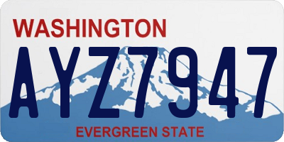 WA license plate AYZ7947