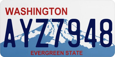 WA license plate AYZ7948