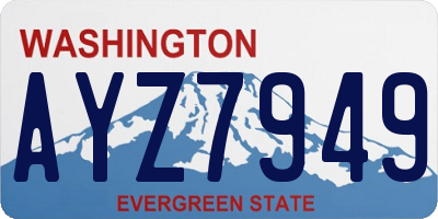 WA license plate AYZ7949