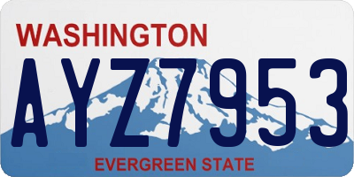 WA license plate AYZ7953