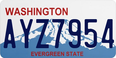 WA license plate AYZ7954