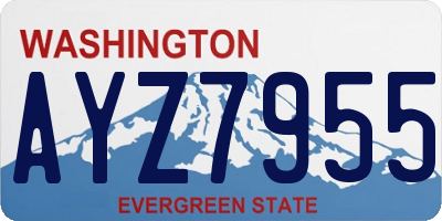 WA license plate AYZ7955