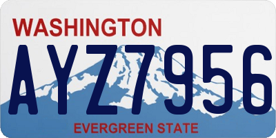 WA license plate AYZ7956