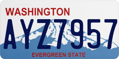 WA license plate AYZ7957