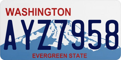 WA license plate AYZ7958