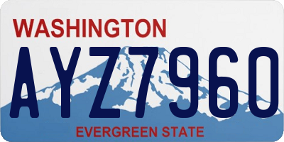 WA license plate AYZ7960