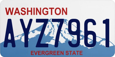 WA license plate AYZ7961