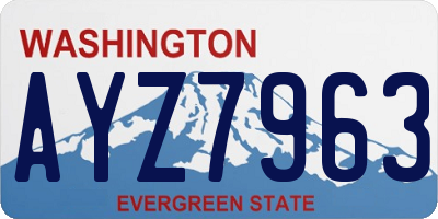 WA license plate AYZ7963