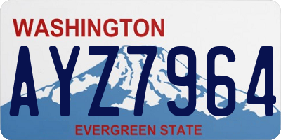 WA license plate AYZ7964