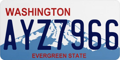 WA license plate AYZ7966