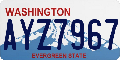 WA license plate AYZ7967