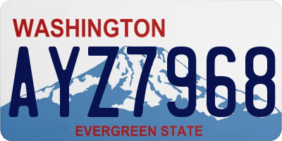 WA license plate AYZ7968