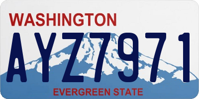 WA license plate AYZ7971