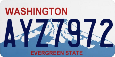 WA license plate AYZ7972