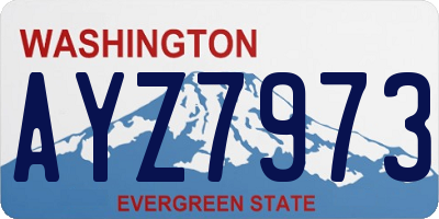 WA license plate AYZ7973