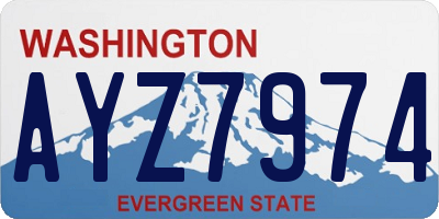 WA license plate AYZ7974