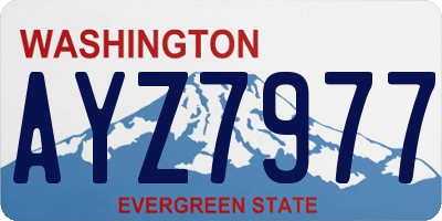 WA license plate AYZ7977