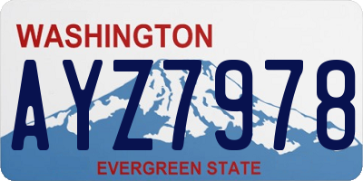 WA license plate AYZ7978