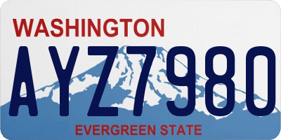 WA license plate AYZ7980