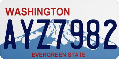 WA license plate AYZ7982