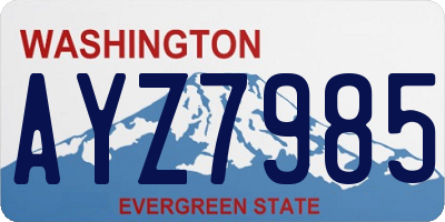 WA license plate AYZ7985