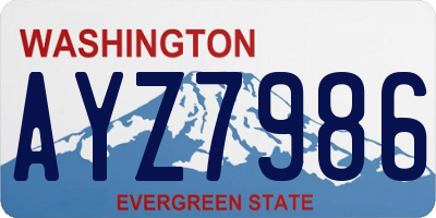 WA license plate AYZ7986