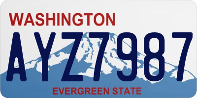 WA license plate AYZ7987