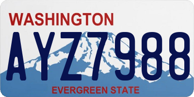 WA license plate AYZ7988