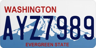 WA license plate AYZ7989