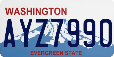 WA license plate AYZ7990