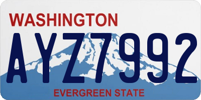 WA license plate AYZ7992