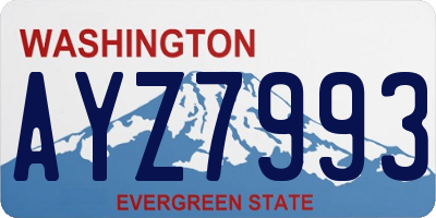 WA license plate AYZ7993