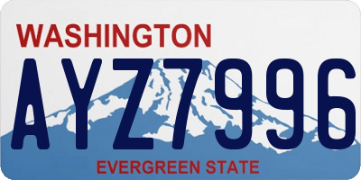 WA license plate AYZ7996