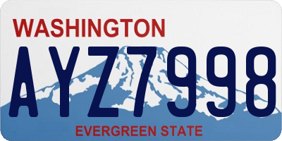 WA license plate AYZ7998