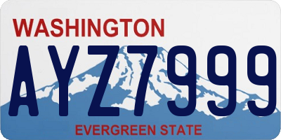 WA license plate AYZ7999