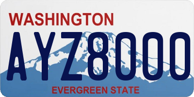 WA license plate AYZ8000