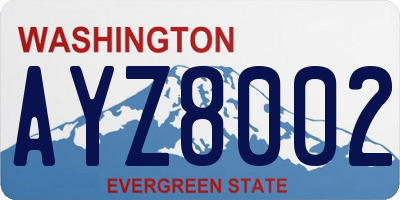 WA license plate AYZ8002