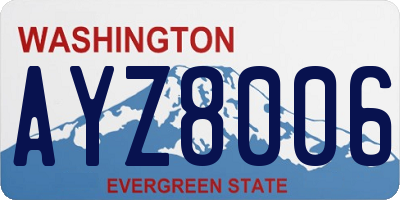 WA license plate AYZ8006