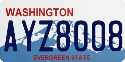 WA license plate AYZ8008