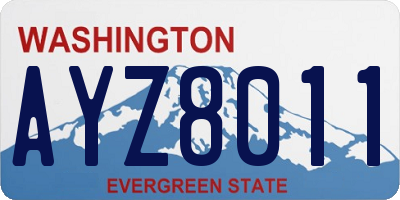 WA license plate AYZ8011