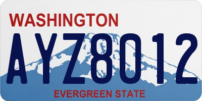 WA license plate AYZ8012