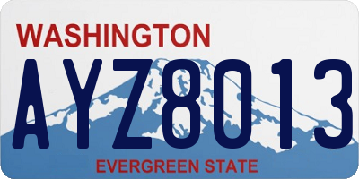 WA license plate AYZ8013