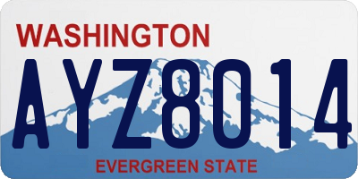 WA license plate AYZ8014