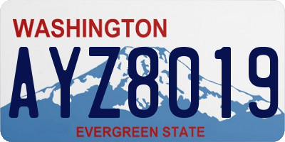 WA license plate AYZ8019