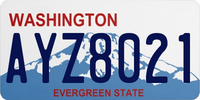 WA license plate AYZ8021