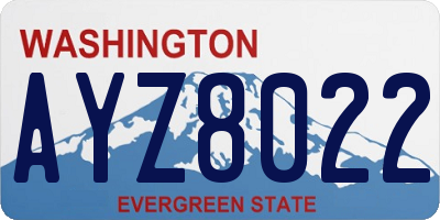 WA license plate AYZ8022