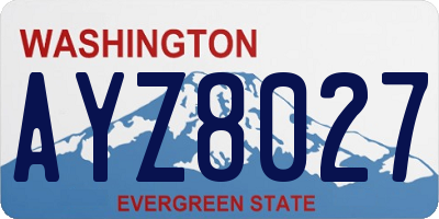 WA license plate AYZ8027